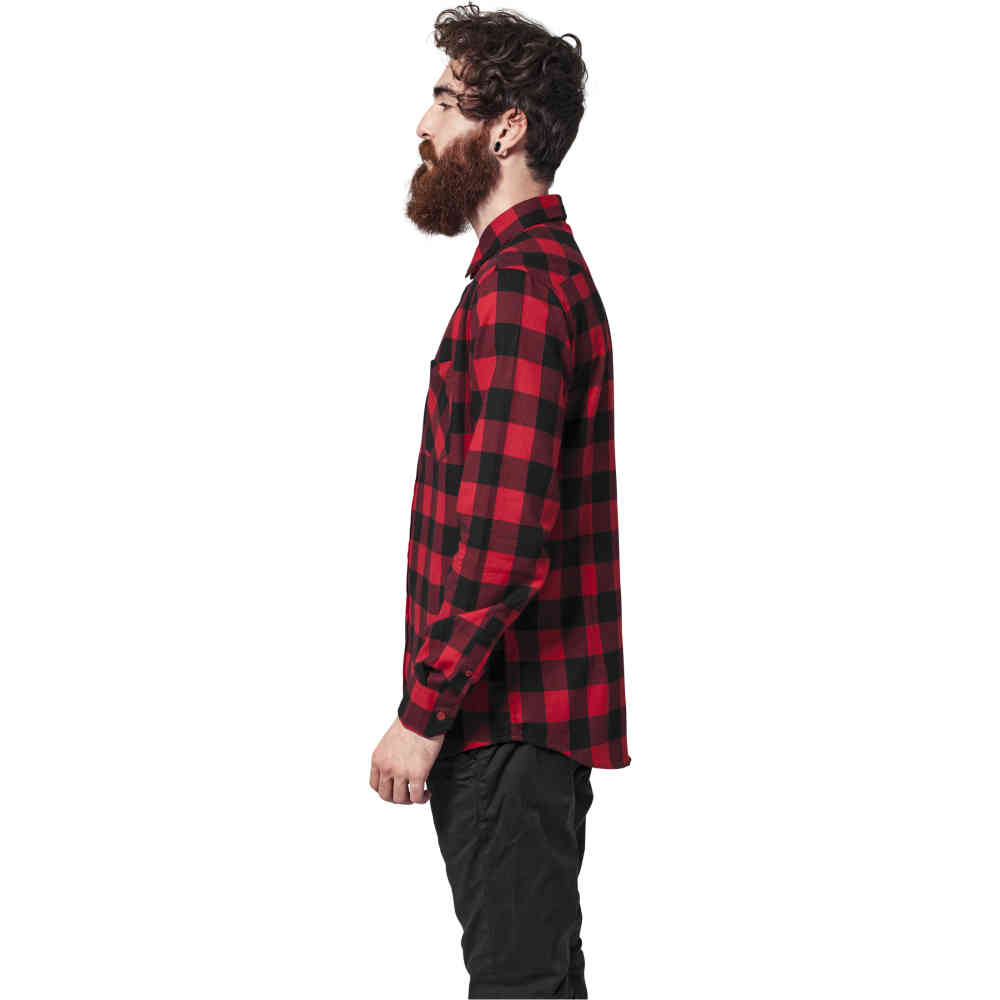 Urban Classics - Checked Flanell Overhemd - Zwart/Rood